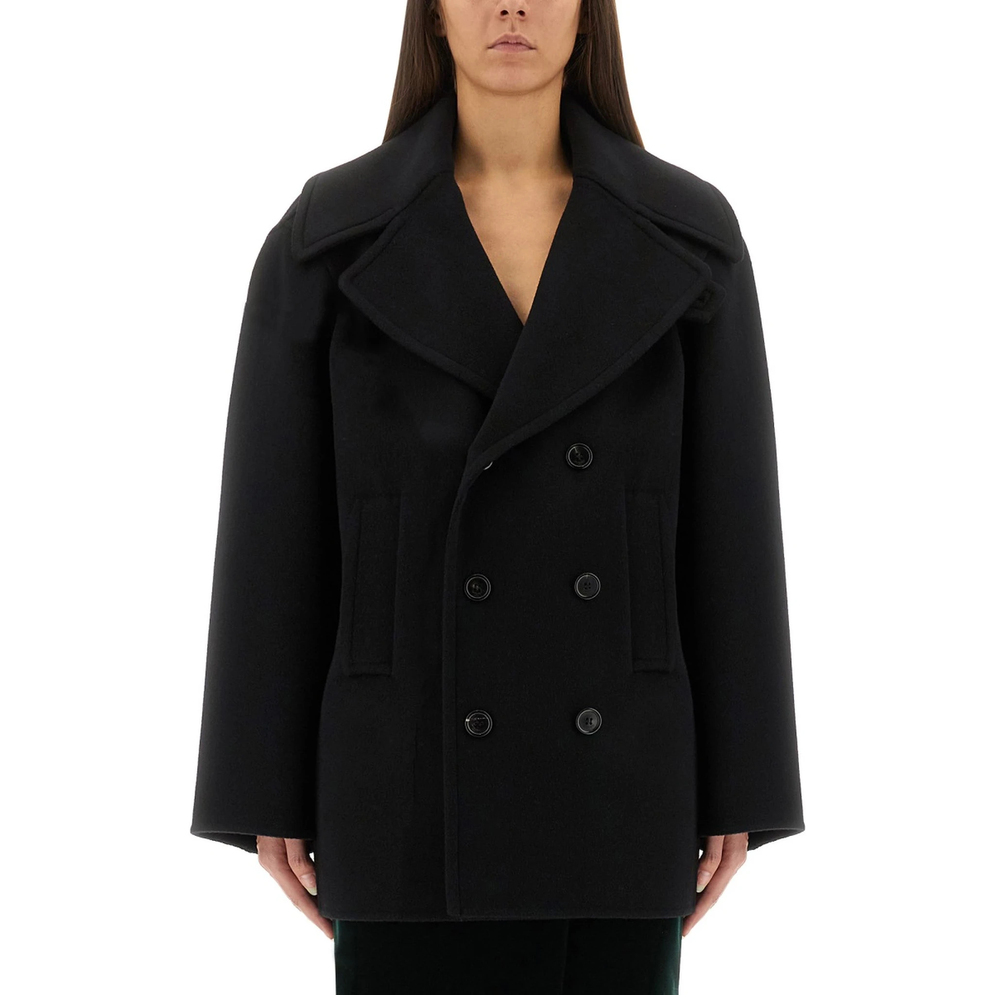 DOUBLE-BREASTED WOOL CABAN