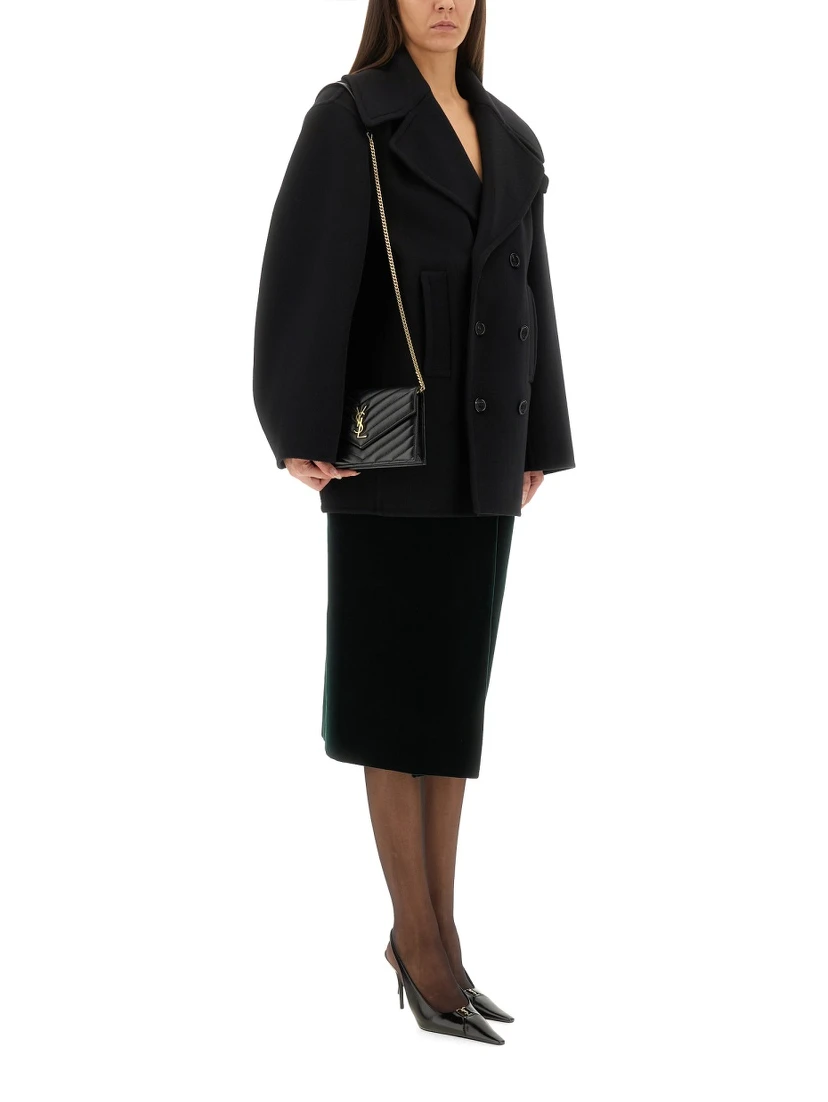 DOUBLE-BREASTED WOOL CABAN