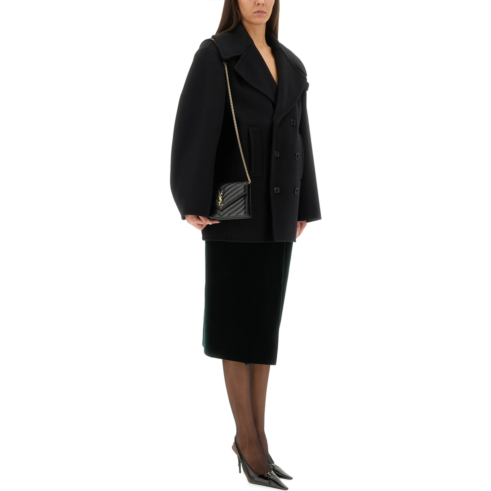 DOUBLE-BREASTED WOOL CABAN