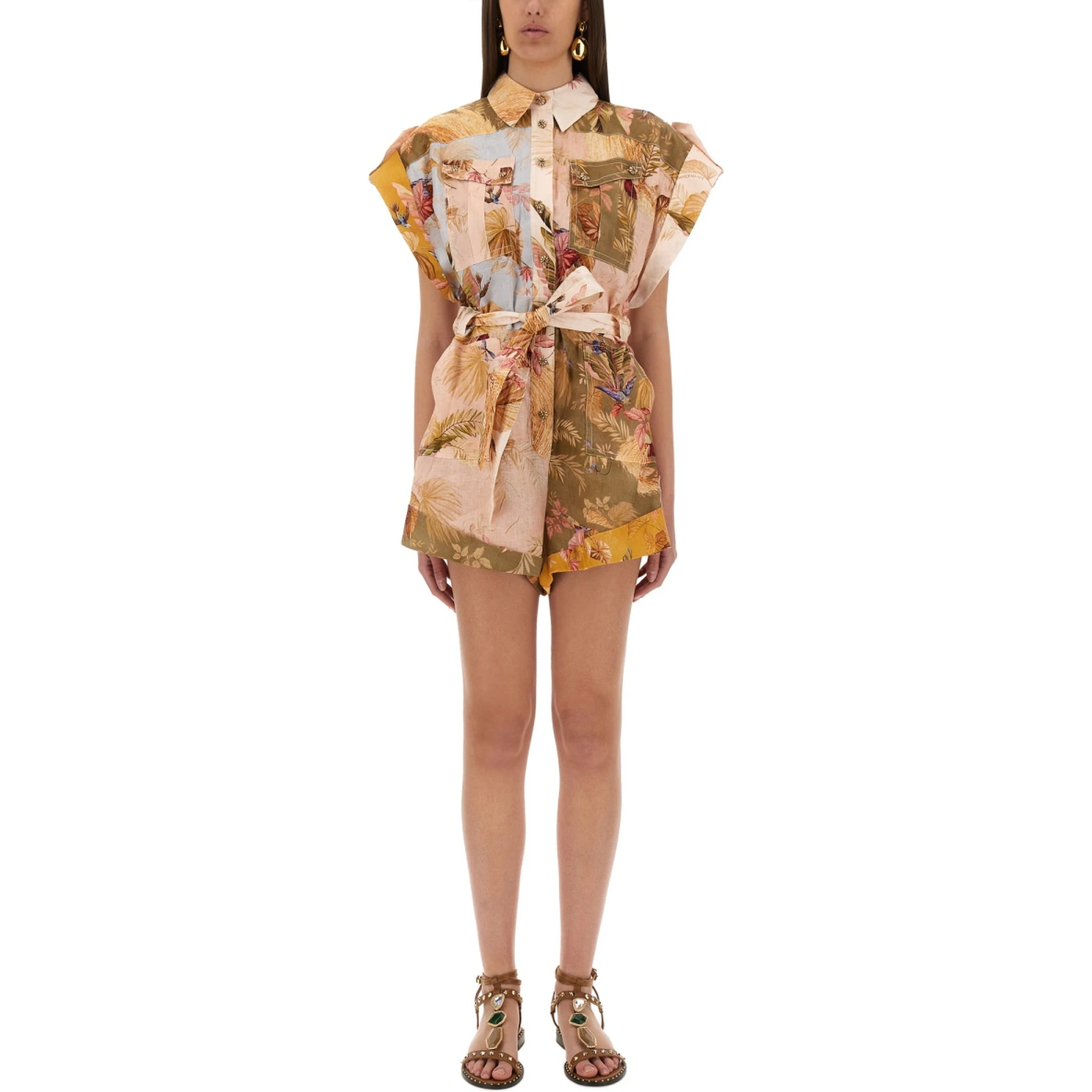 SHORT OVERALLS WITH "ASCENSION" LAPELS