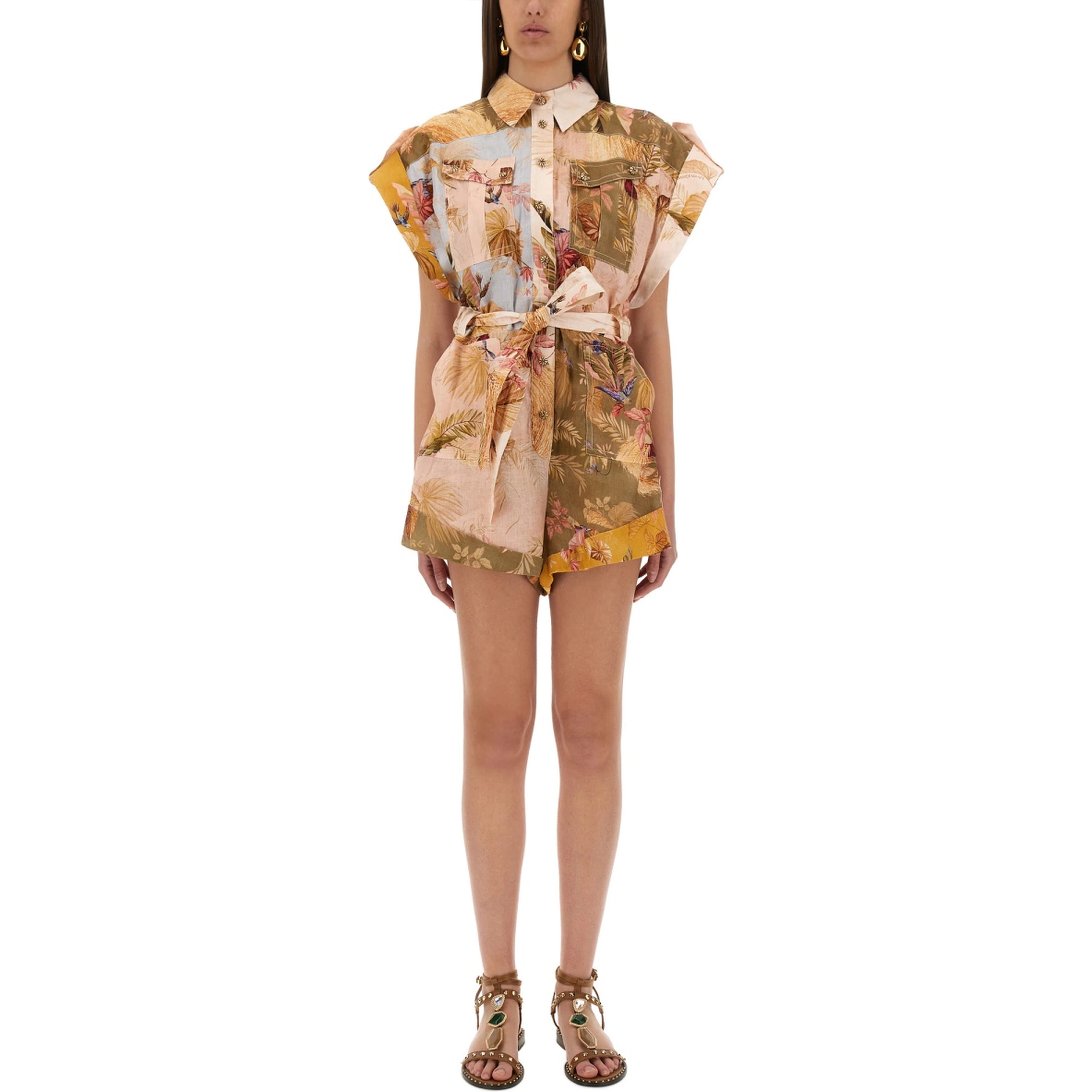 SHORT OVERALLS WITH "ASCENSION" LAPELS