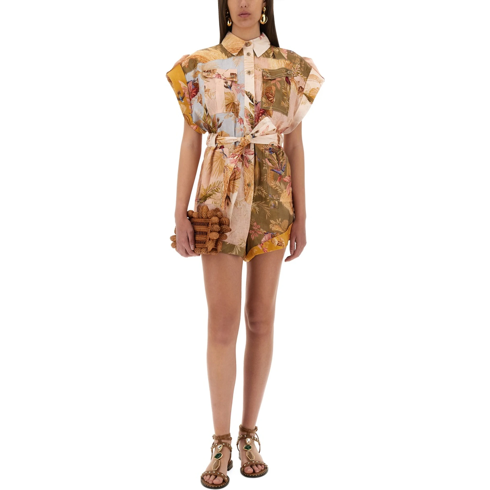 SHORT OVERALLS WITH "ASCENSION" LAPELS