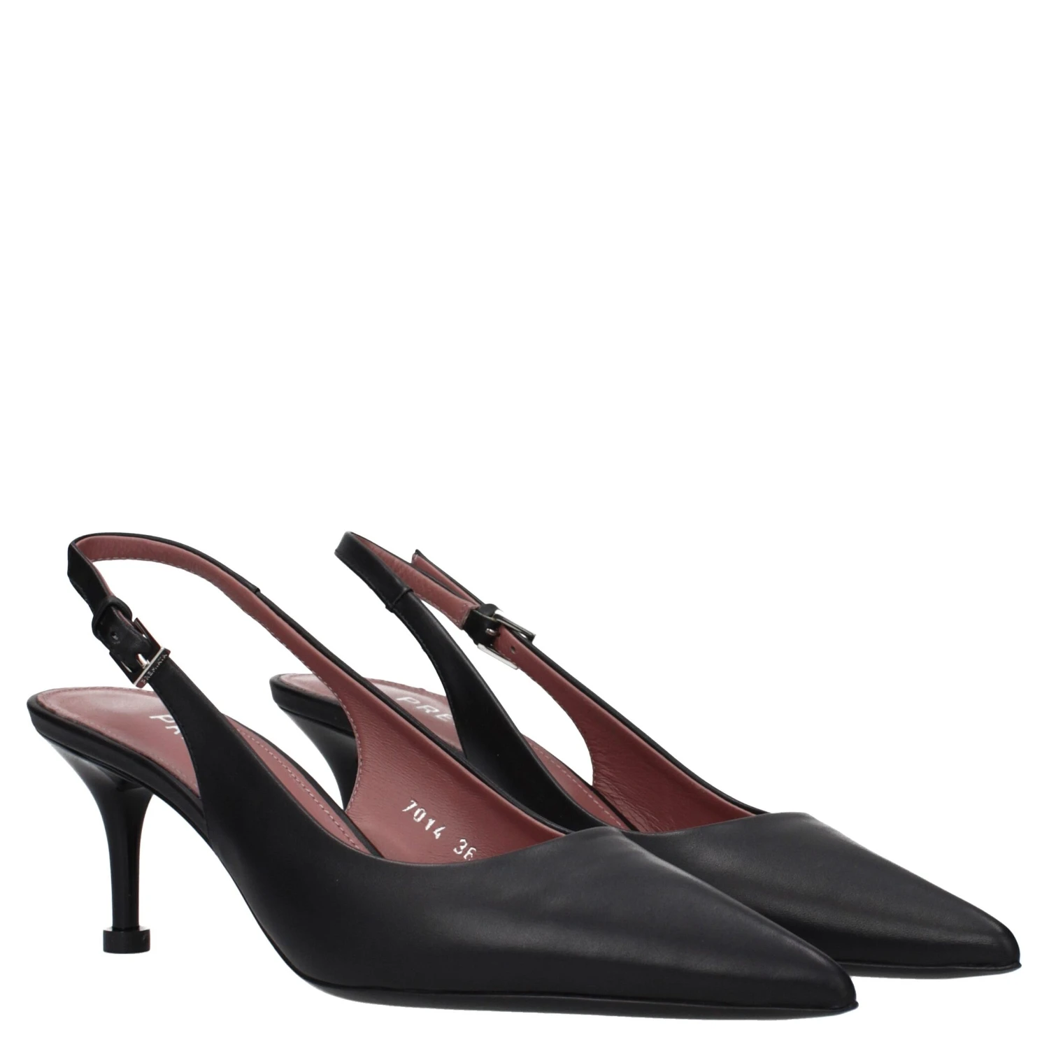 Black Leather Platform Pumps