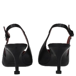 Black Leather Platform Pumps