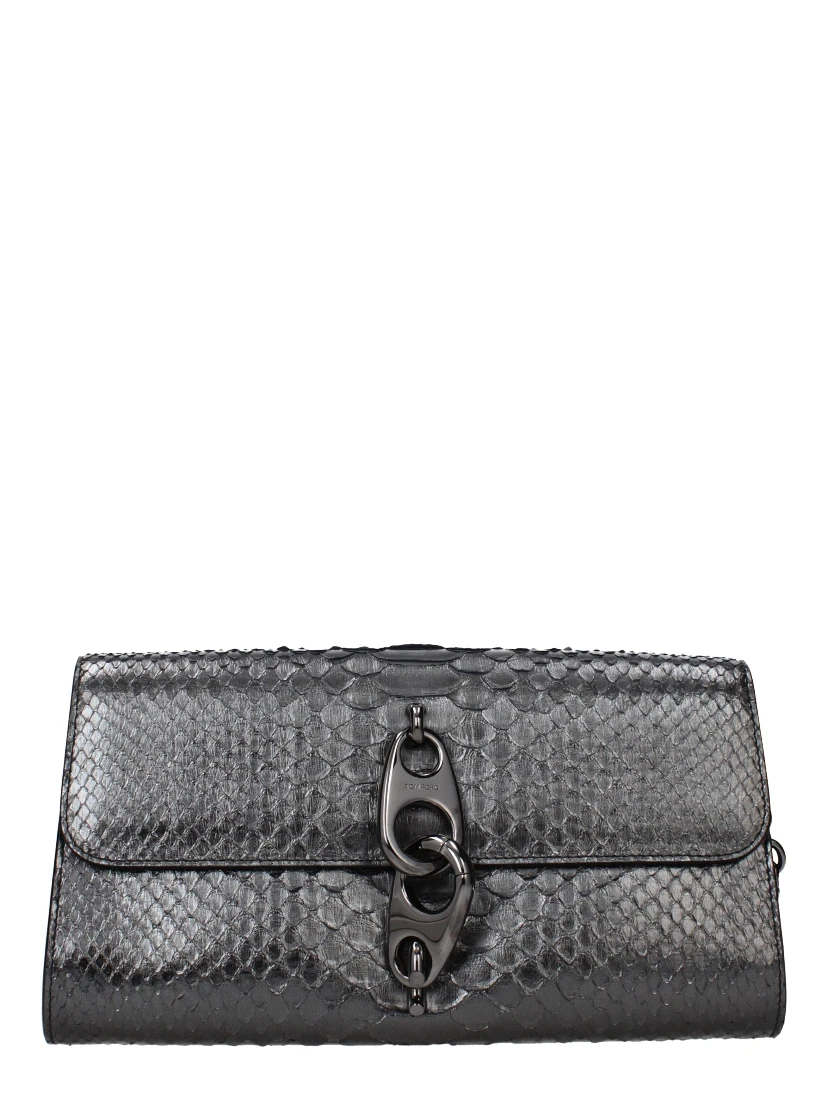 Gray Skin Clutch Bag