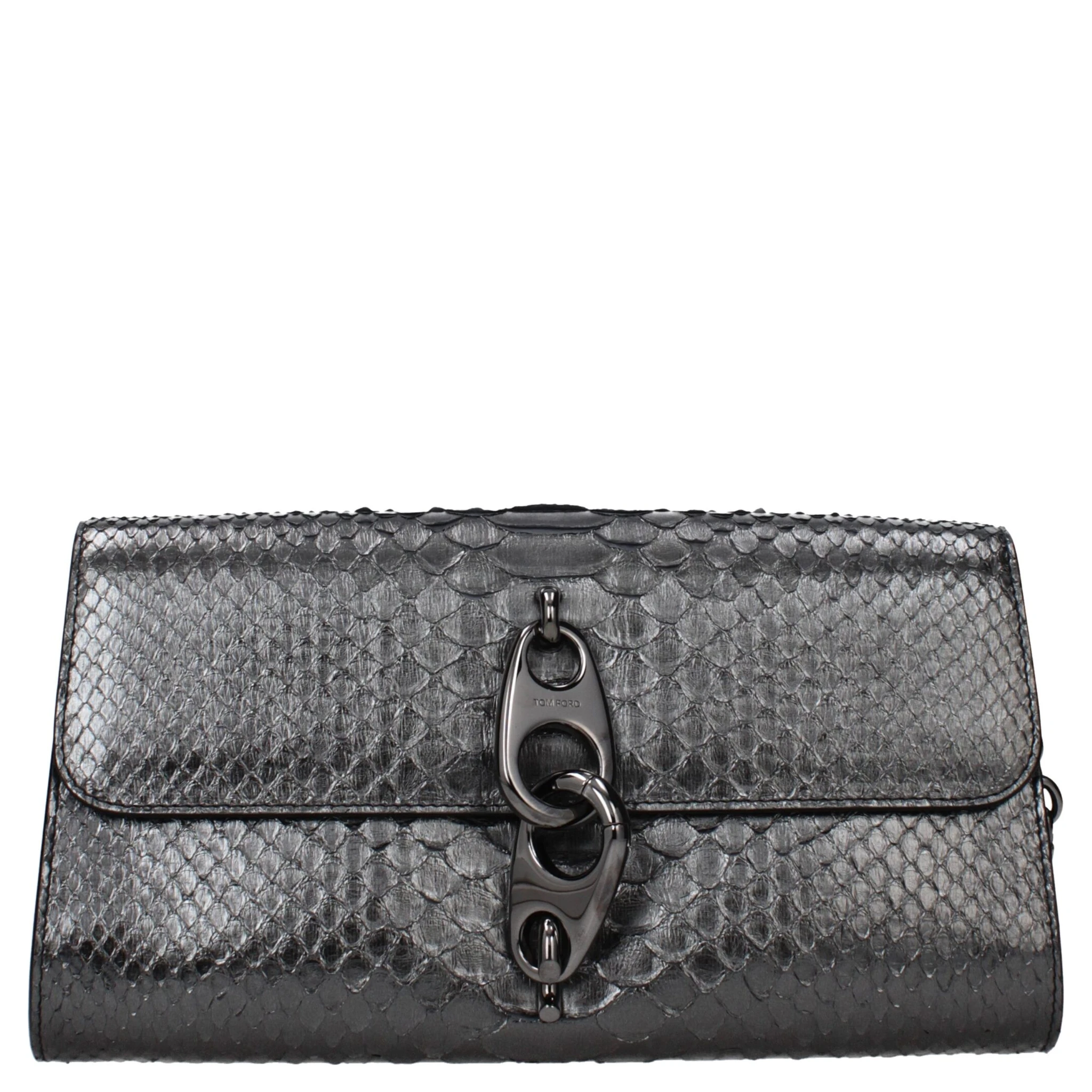 Gray Skin Clutch Bag