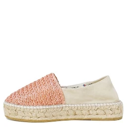 أحذية بكعب عالٍ من الكتان متعدد الألوان