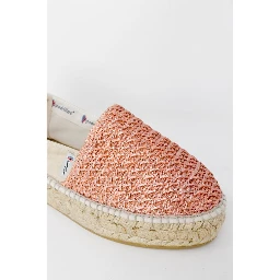 أحذية بكعب عالٍ من الكتان متعدد الألوان