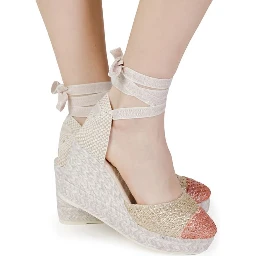 أحذية بكعب عالٍ من القطن متعدد الألوان