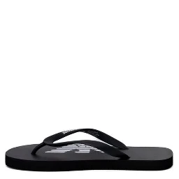 Black And White Rubber Flip-Flop Sandals