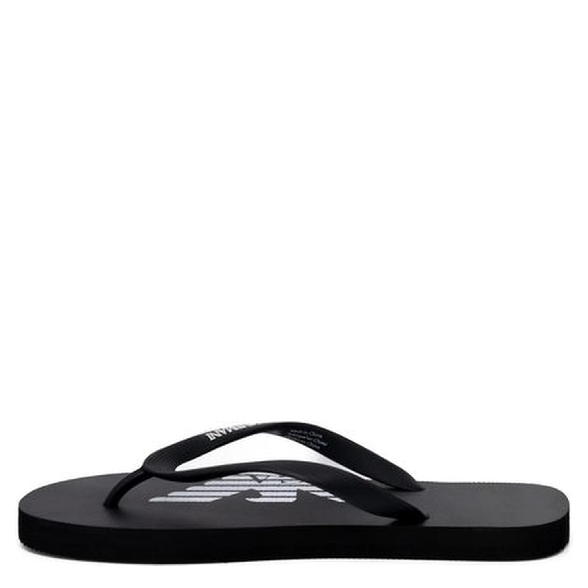 Black And White Rubber Flip-Flop Sandals