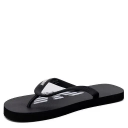 Black And White Rubber Flip-Flop Sandals