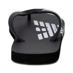 Black And White Rubber Flip-Flop Sandals