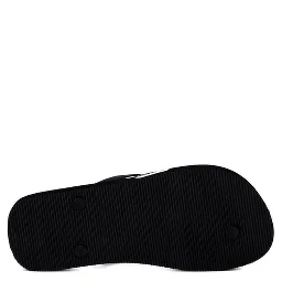 Black And White Rubber Flip-Flop Sandals