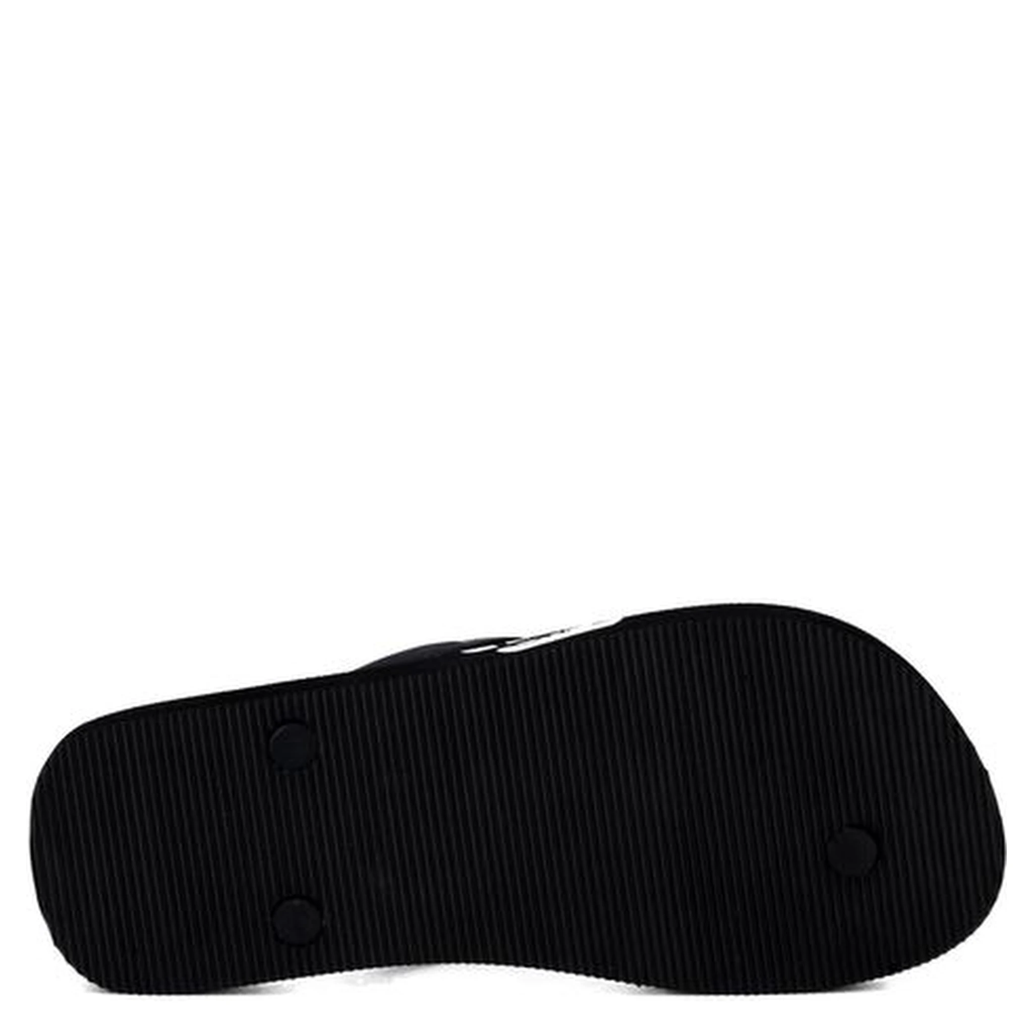 Black And White Rubber Flip-Flop Sandals