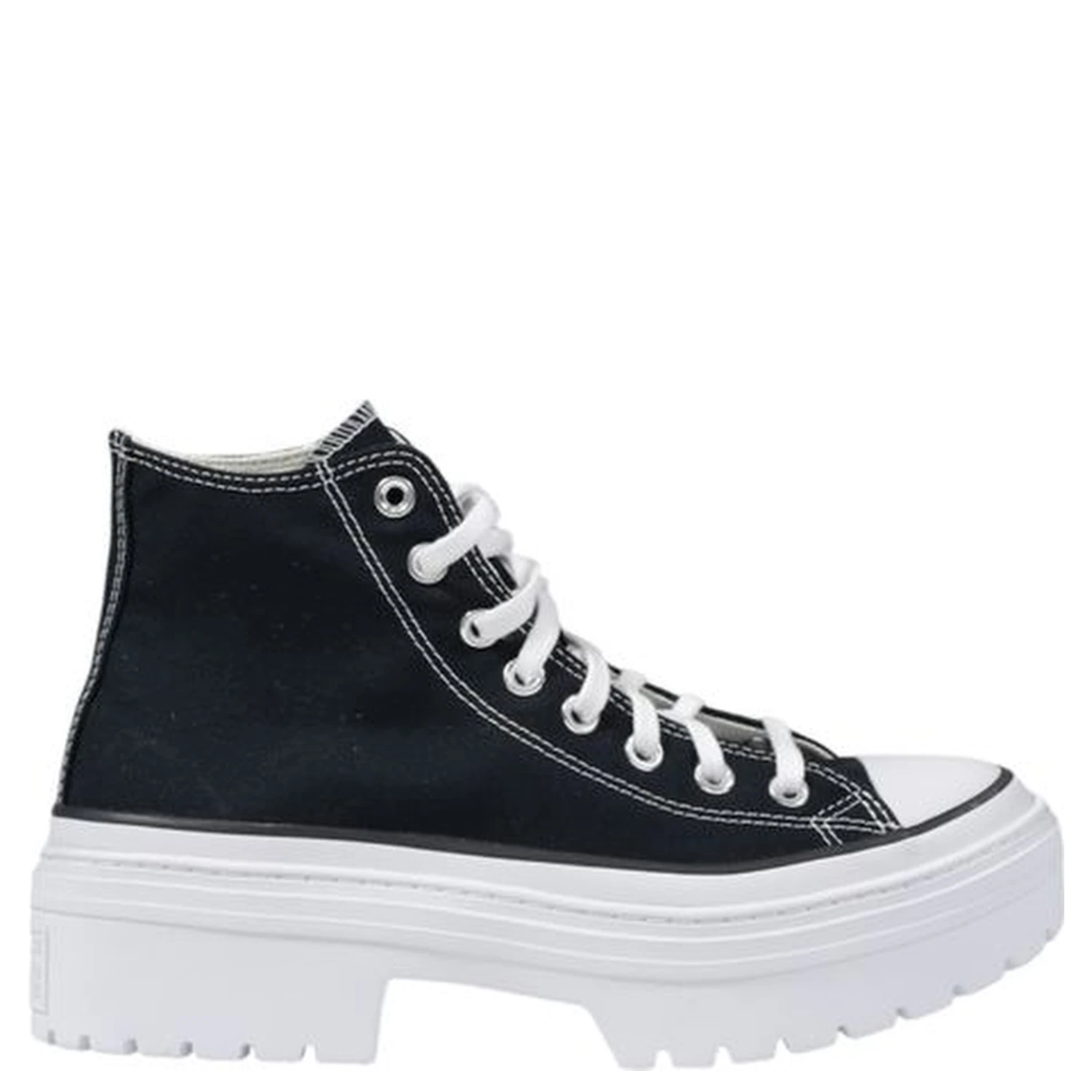 Black Fabric Chunky Sneakers