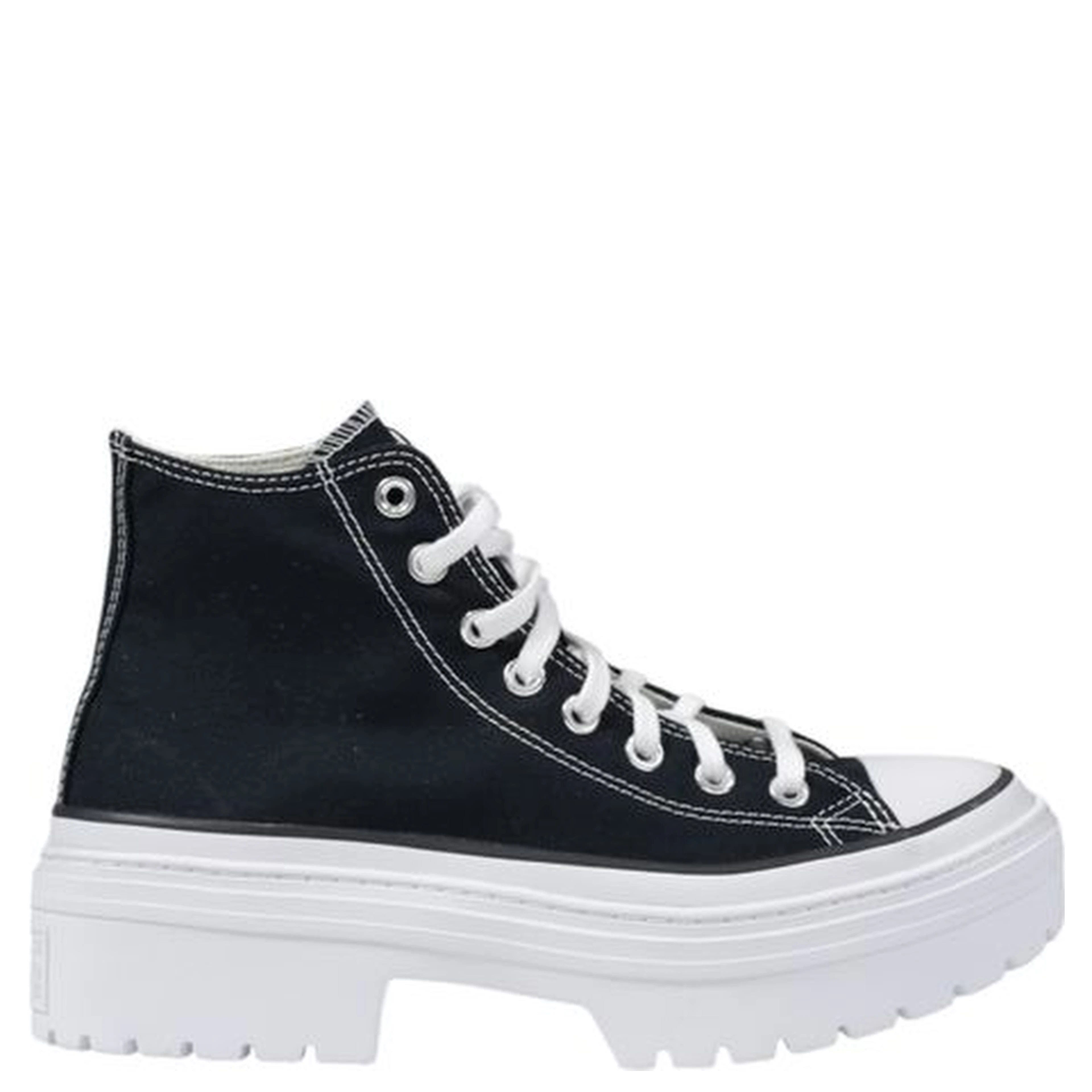 Black Fabric Chunky Sneakers