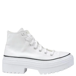 White Fabric Chunky Sneakers