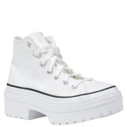 White Fabric Chunky Sneakers