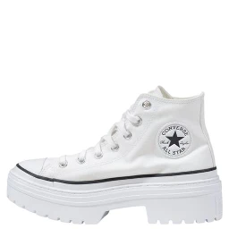 White Fabric Chunky Sneakers