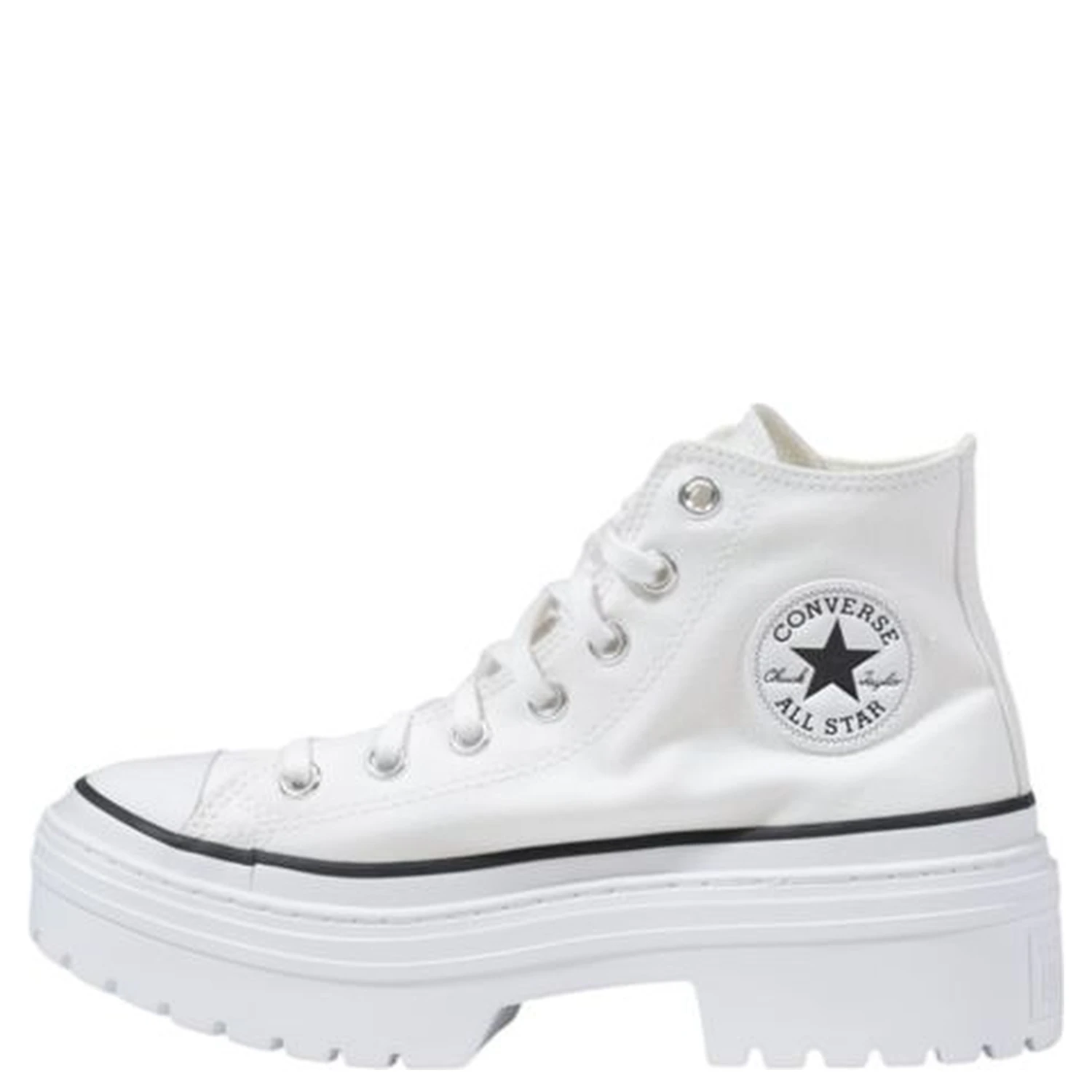 White Fabric Chunky Sneakers