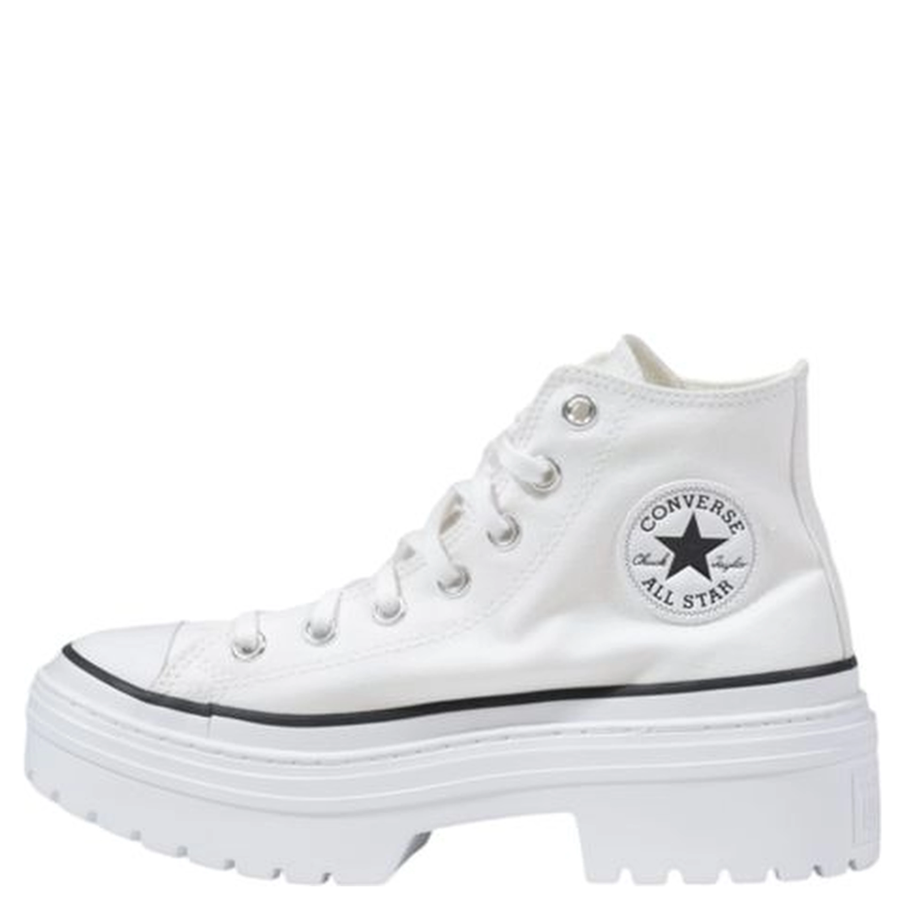 White Fabric Chunky Sneakers
