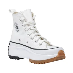 White Fabric Chunky Sneakers
