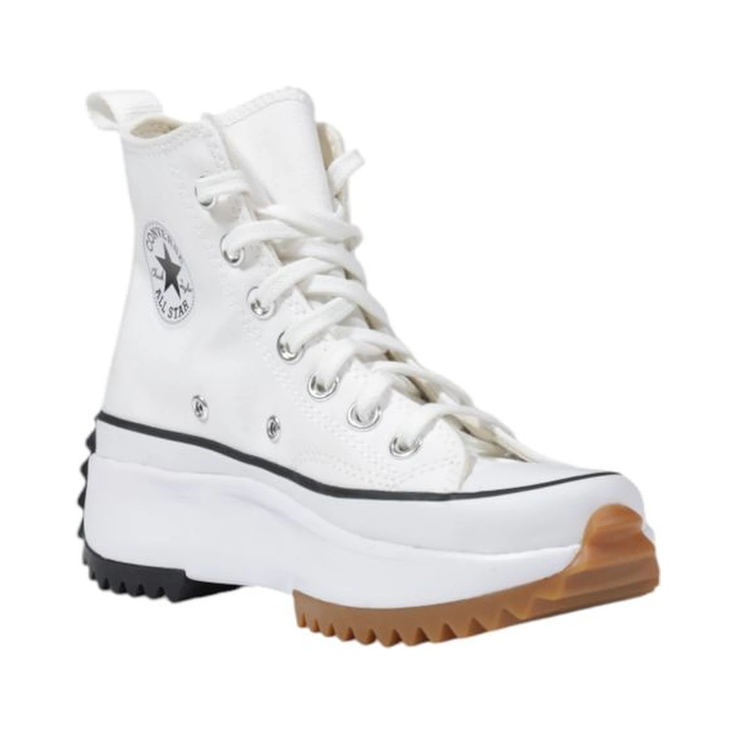 White Fabric Chunky Sneakers