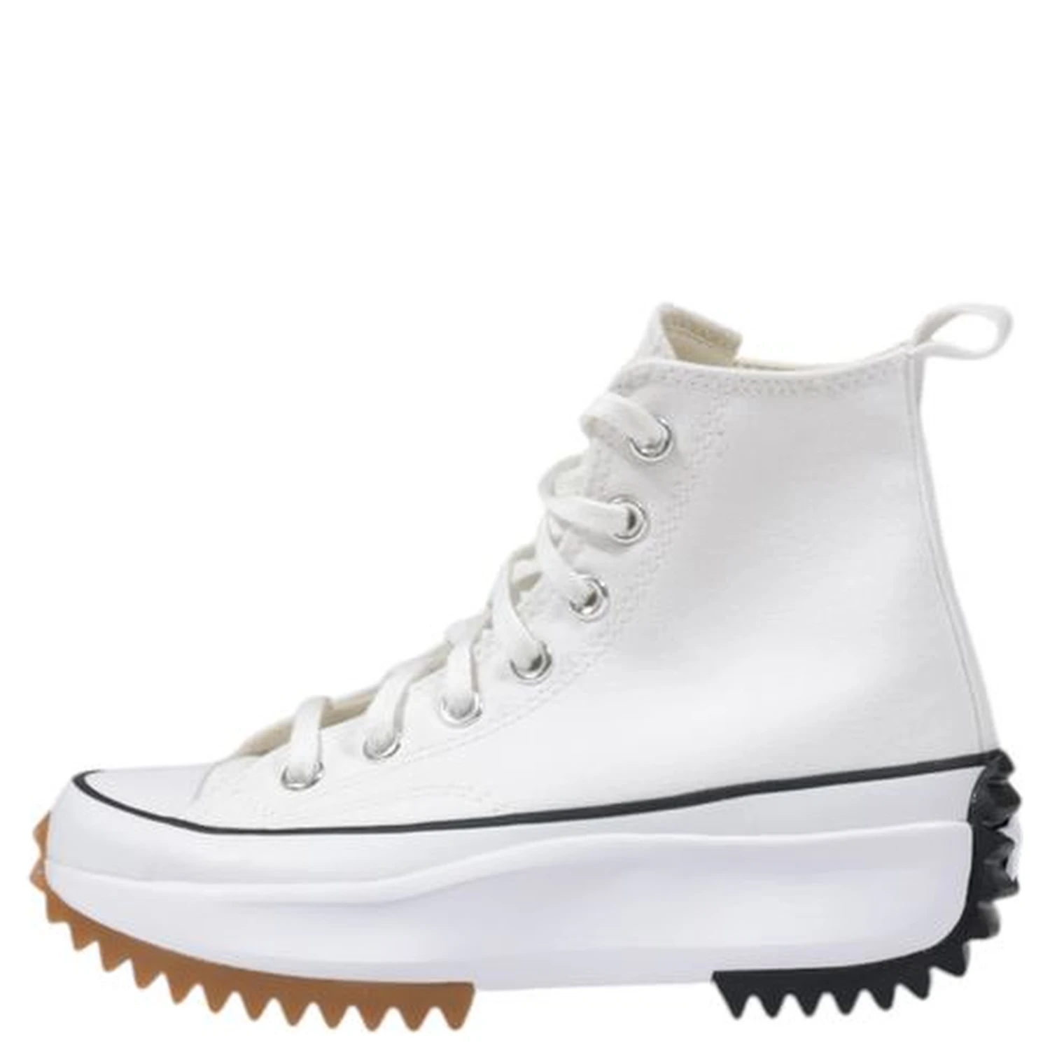 White Fabric Chunky Sneakers