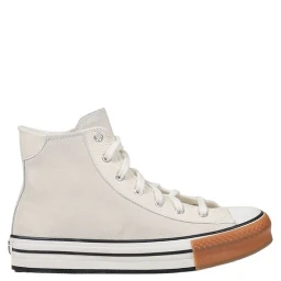 Cream Leather High Top Sneakers