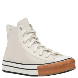 Cream Leather High Top Sneakers