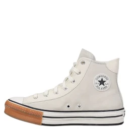 Cream Leather High Top Sneakers