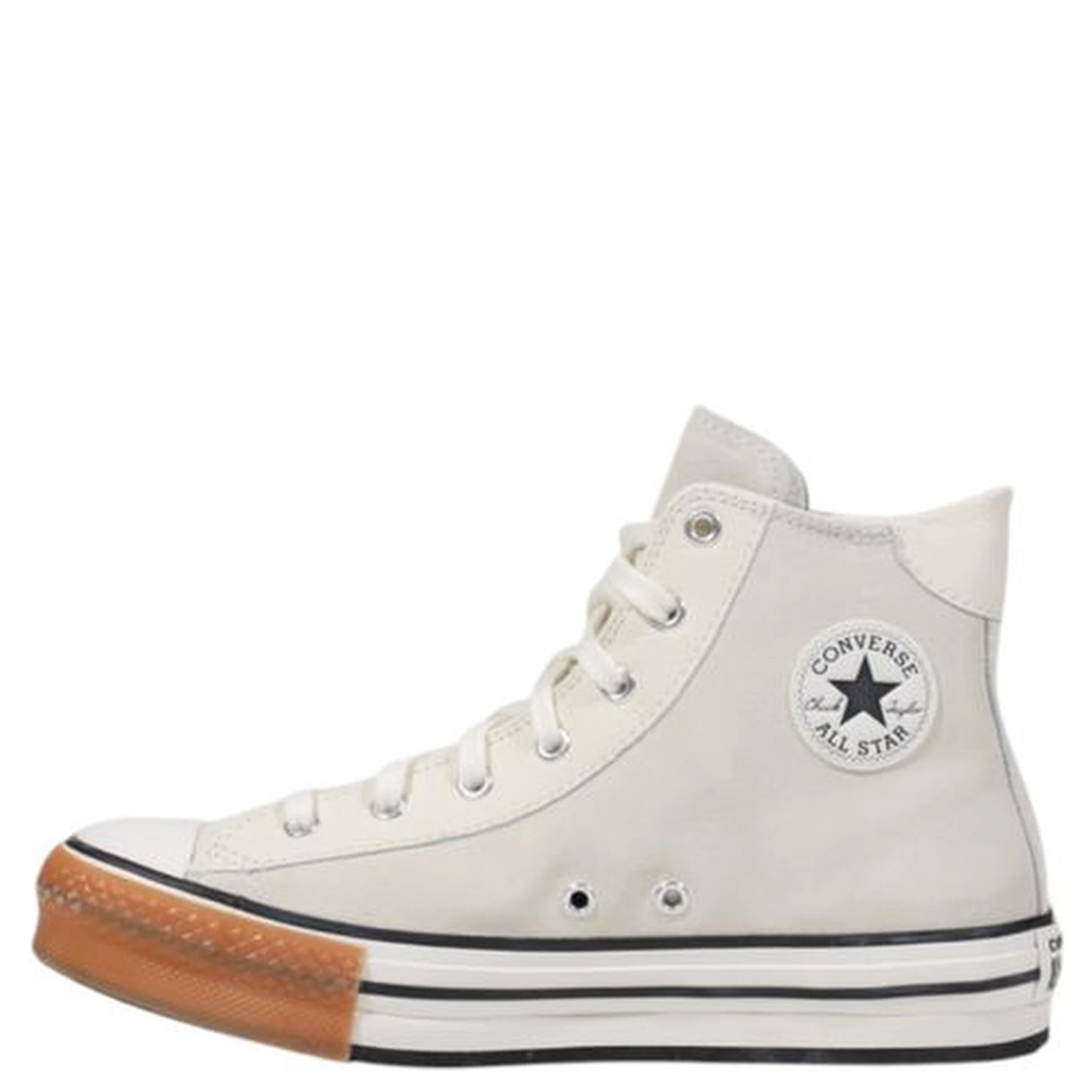 Cream Leather High Top Sneakers