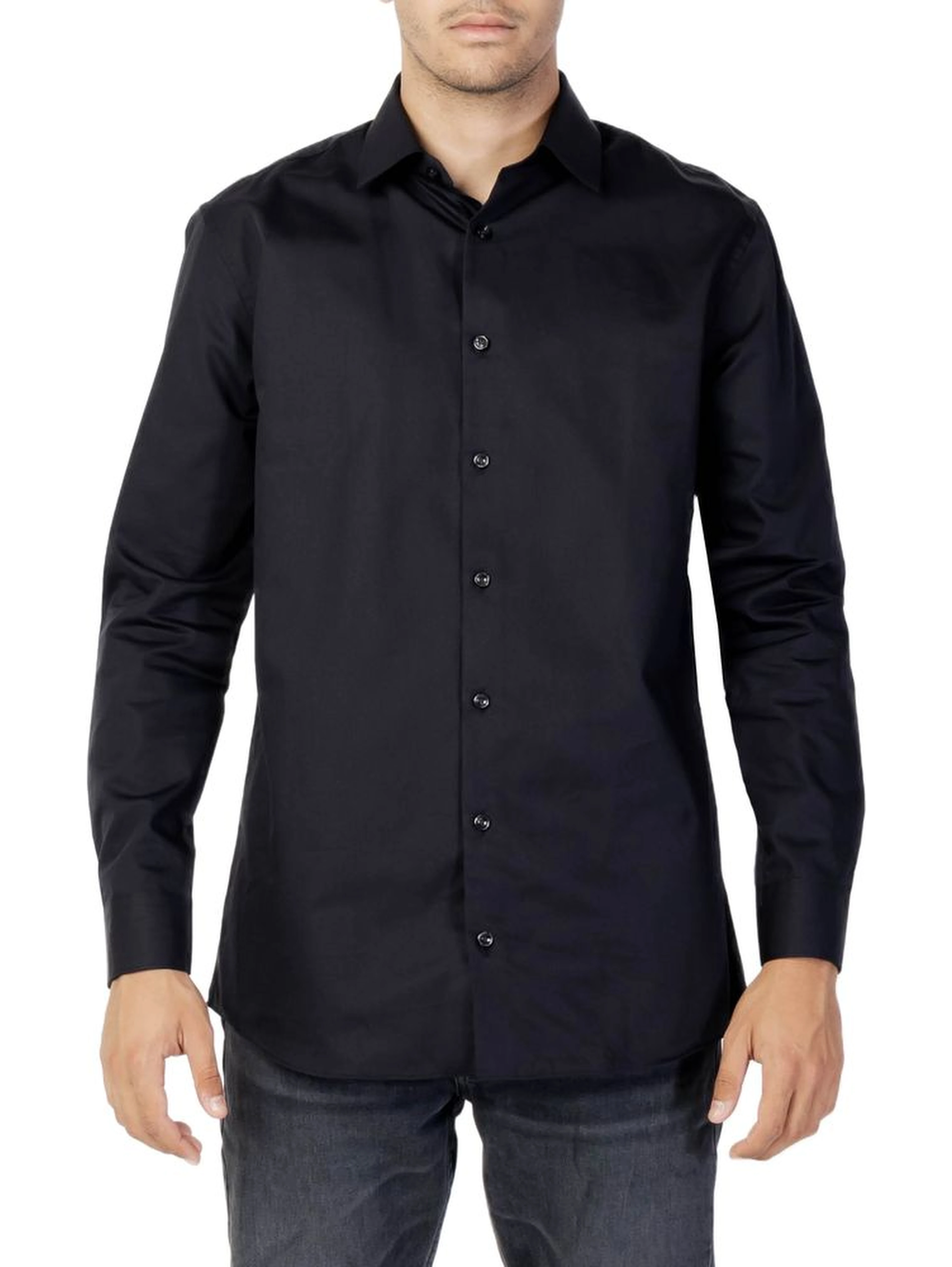Black Cotton Dress Shirt