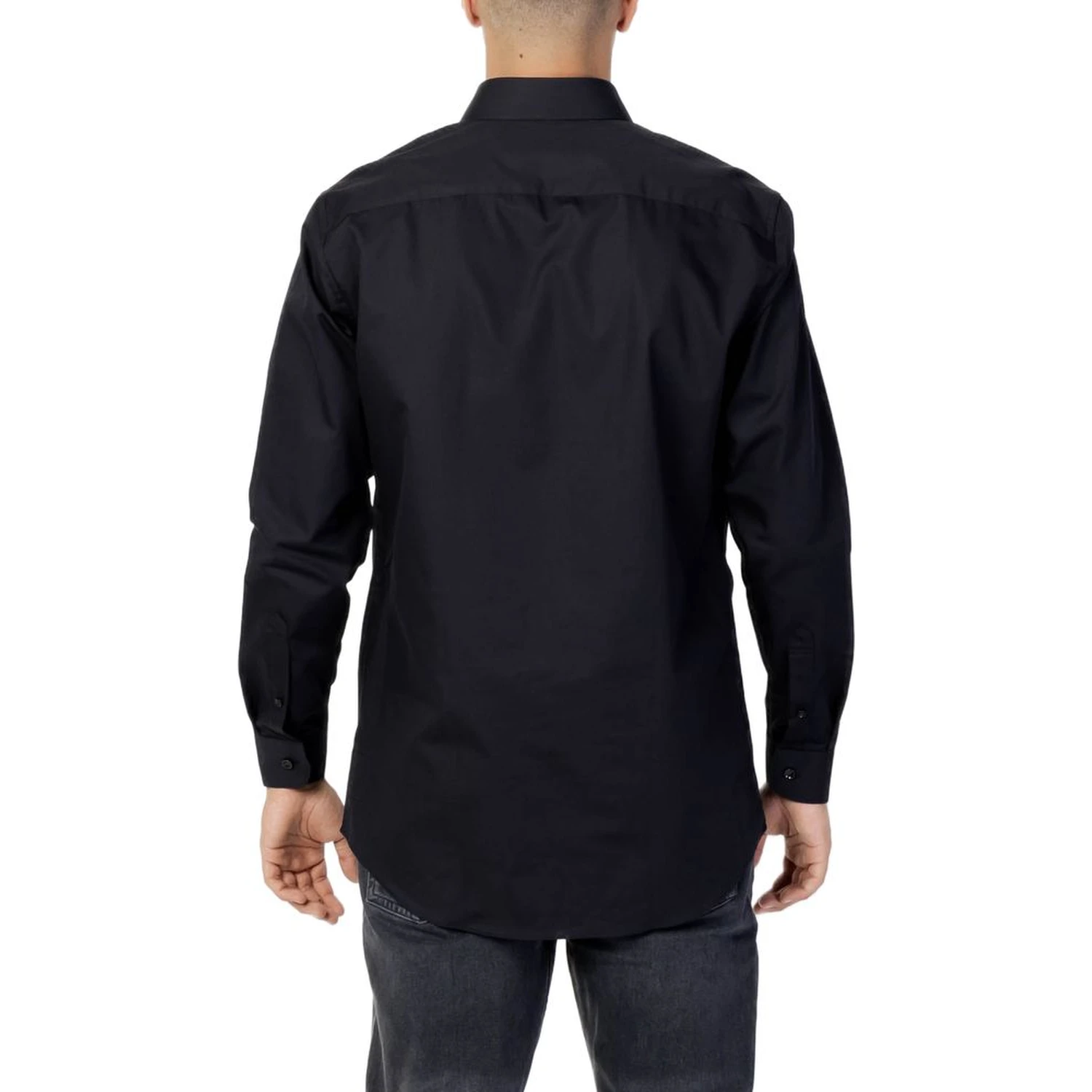Black Cotton Dress Shirt