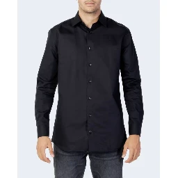 Black Cotton Dress Shirt