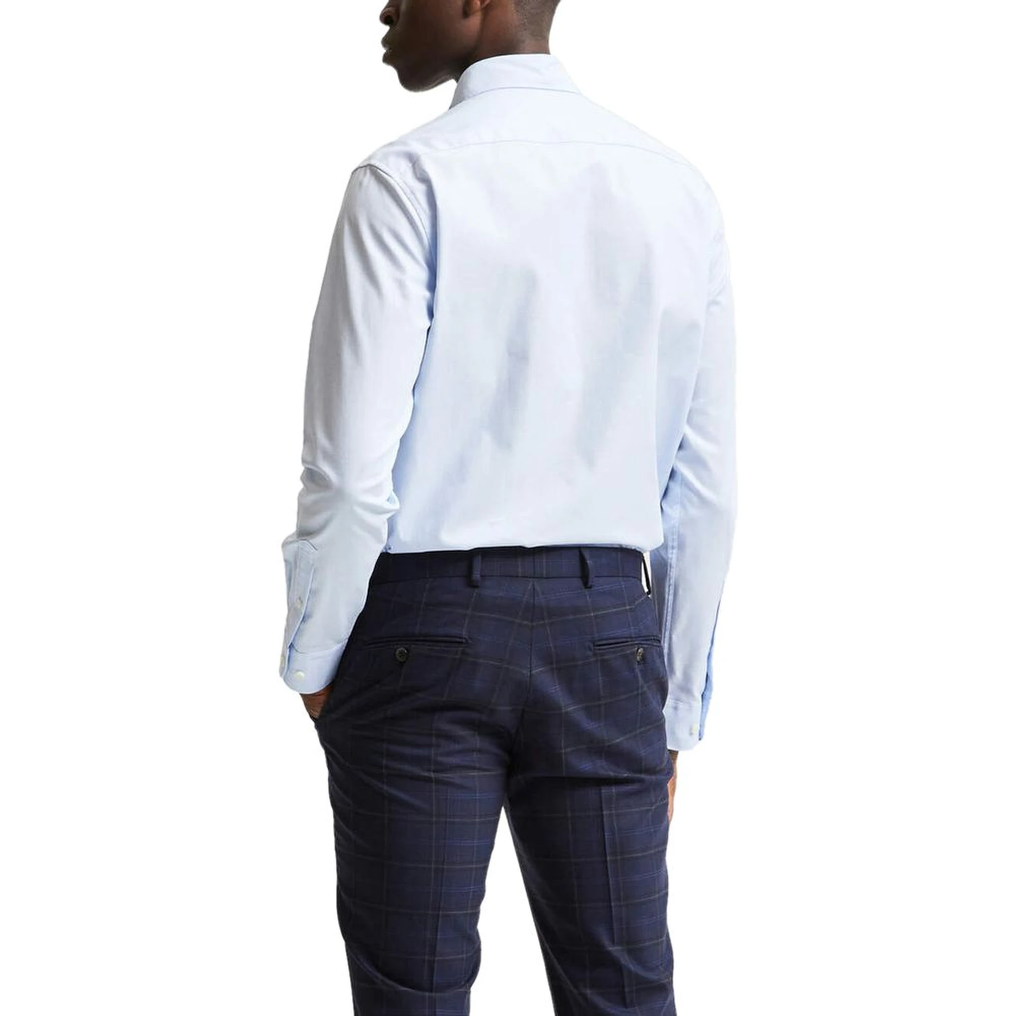 Blue Cotton Dress Shirt