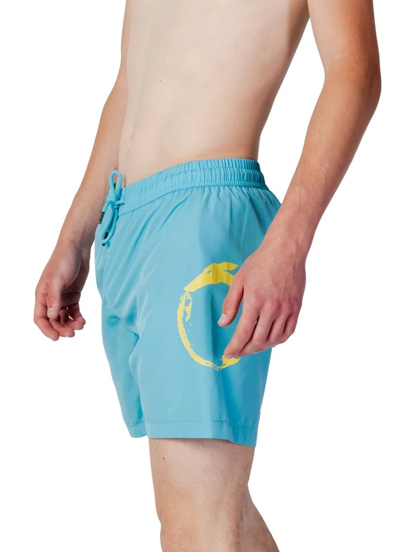 Blue Polyester Swim Shorts