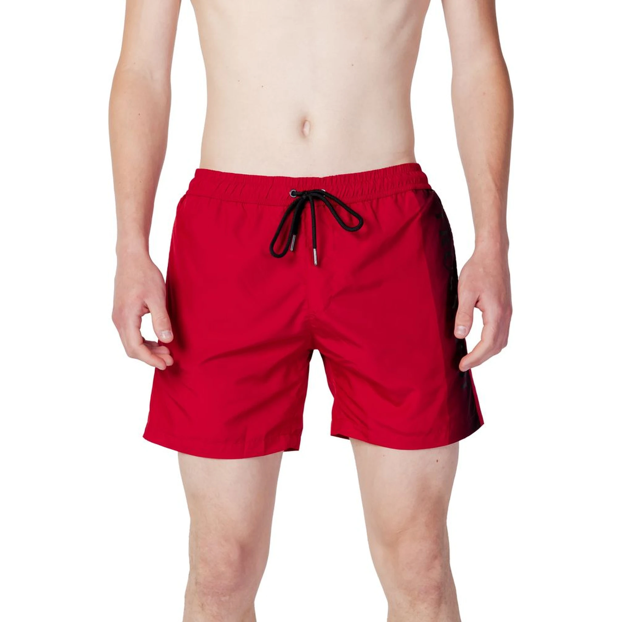 Red Polyester Swim Shorts