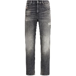 بنطلون جينز رمادي من القطن بقصة مريحة