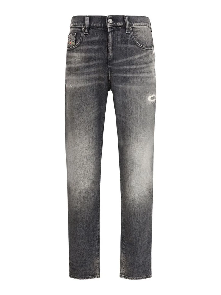 Gray Cotton Relaxed Fit Jeans