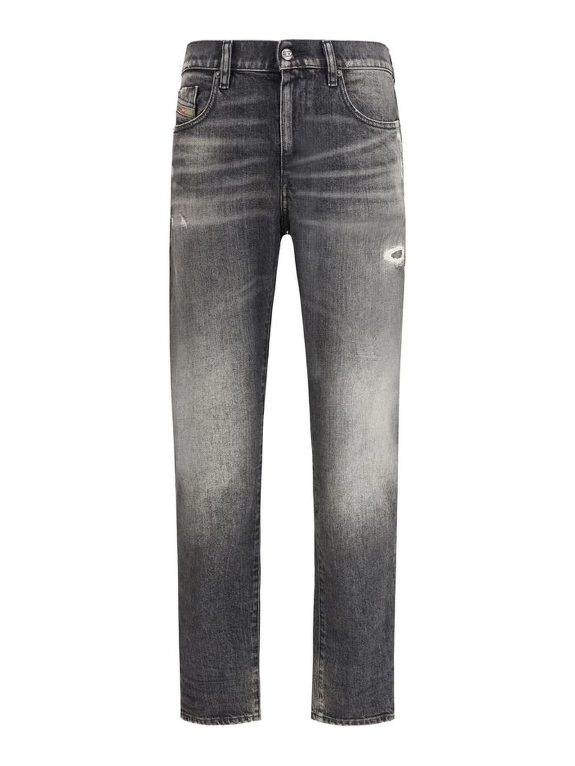 Gray Cotton Relaxed Fit Jeans