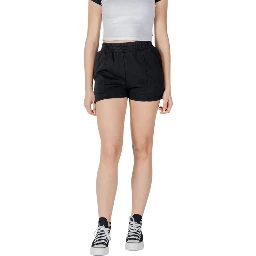Black Cotton Bermuda Shorts
