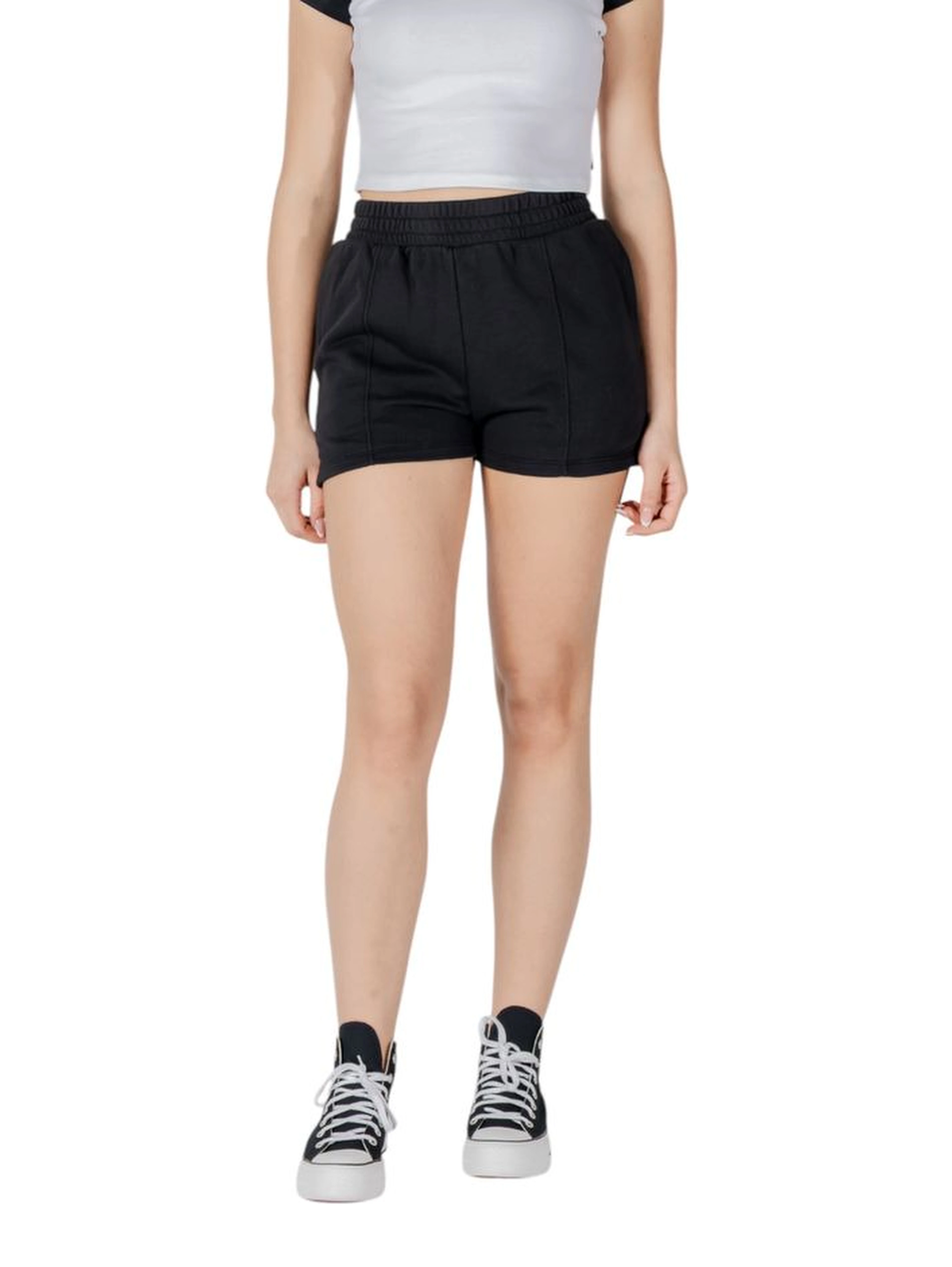 Black Cotton Bermuda Shorts