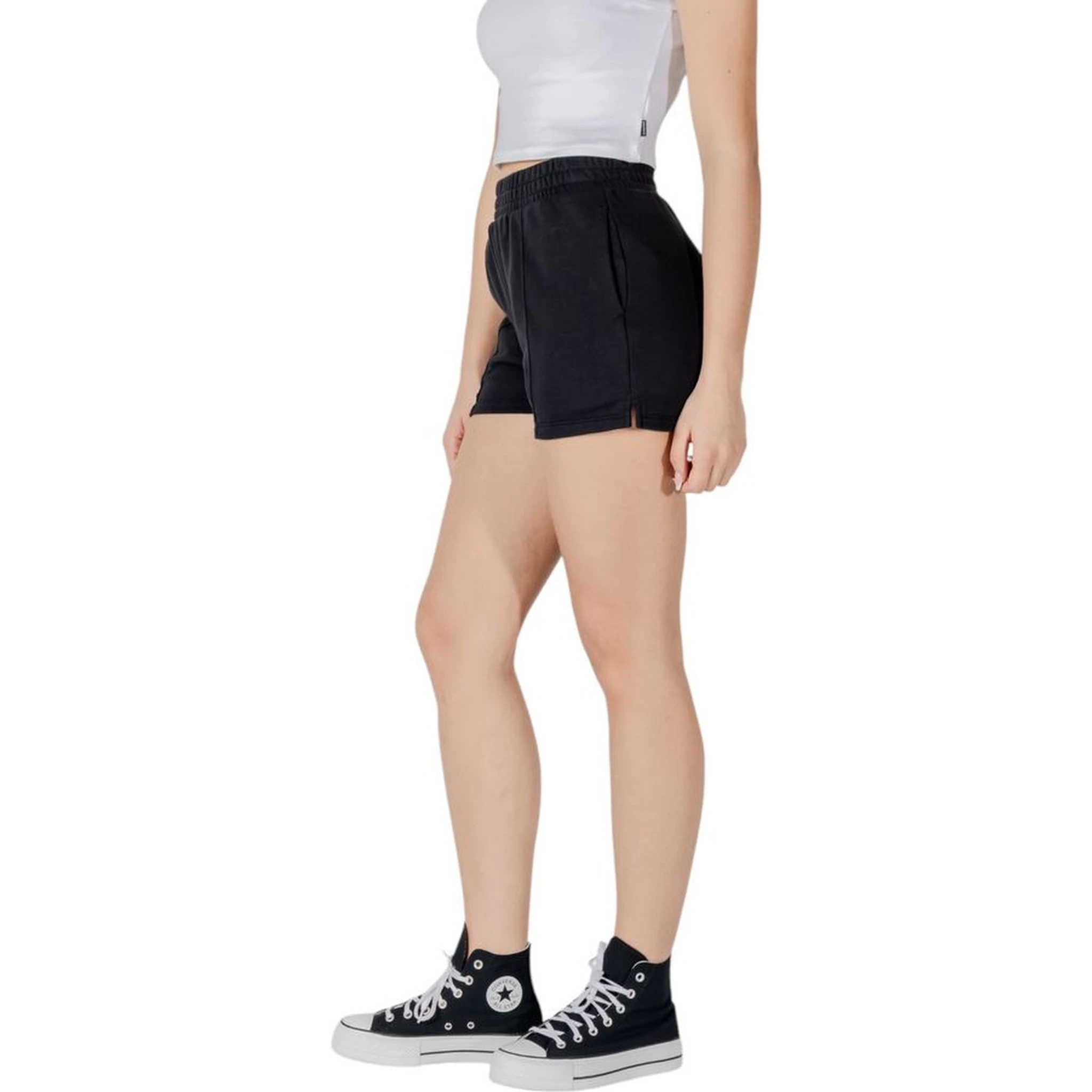 Black Cotton Bermuda Shorts