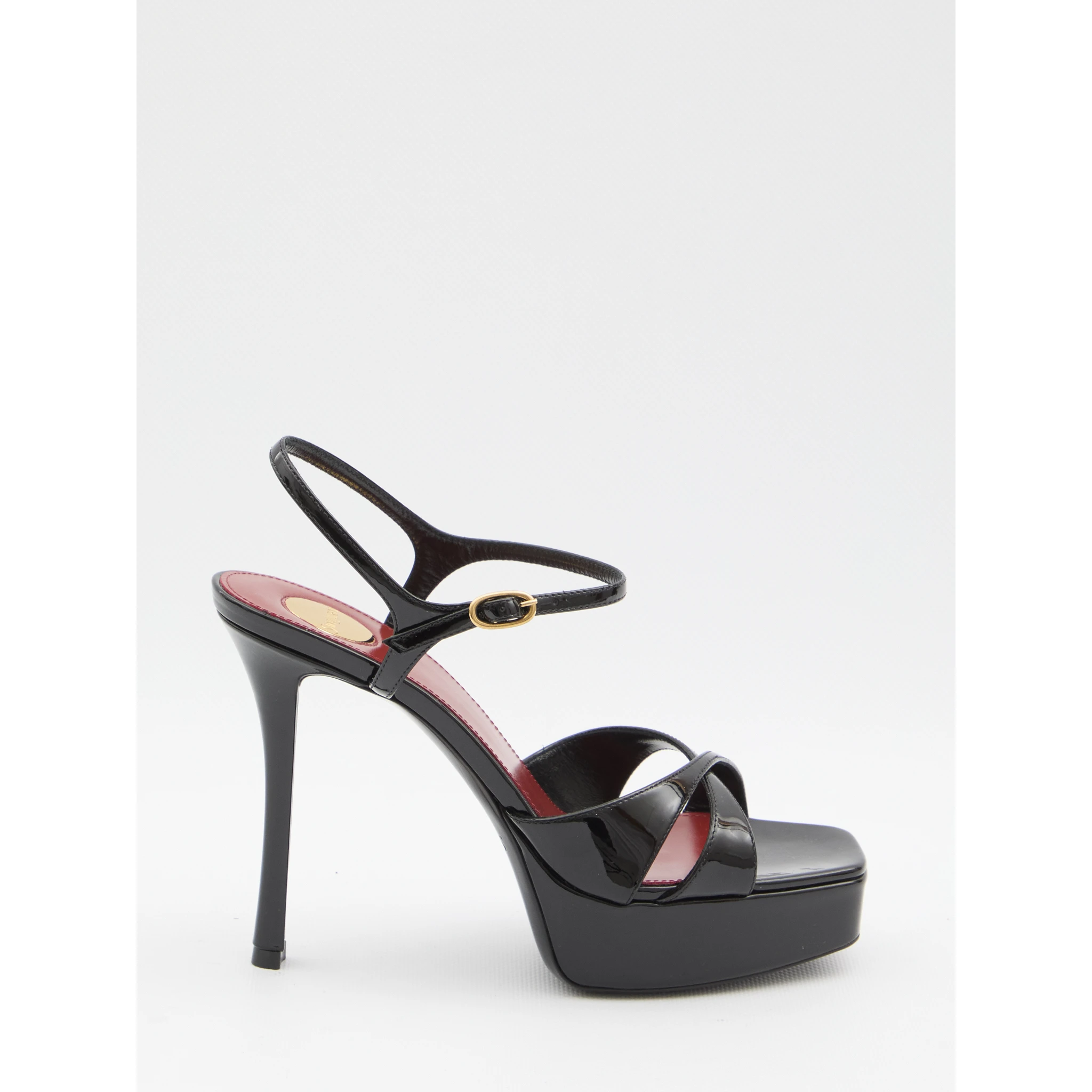 Black leather sandals