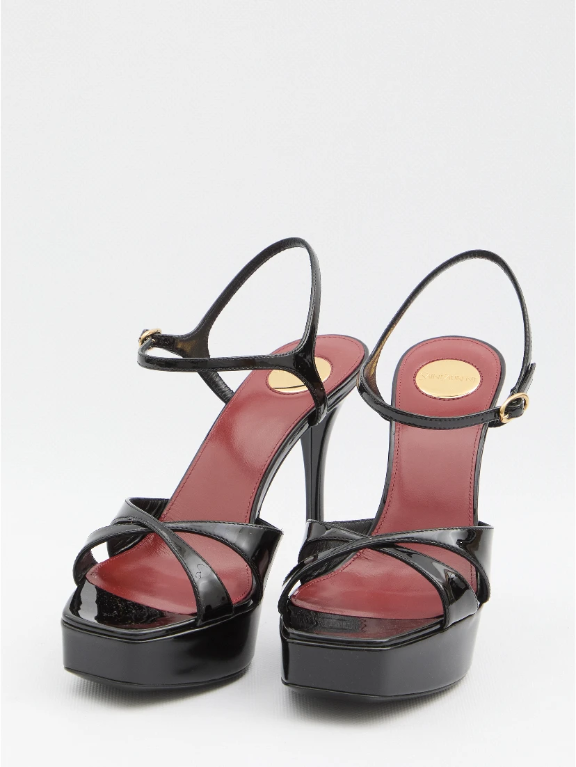 Black leather sandals