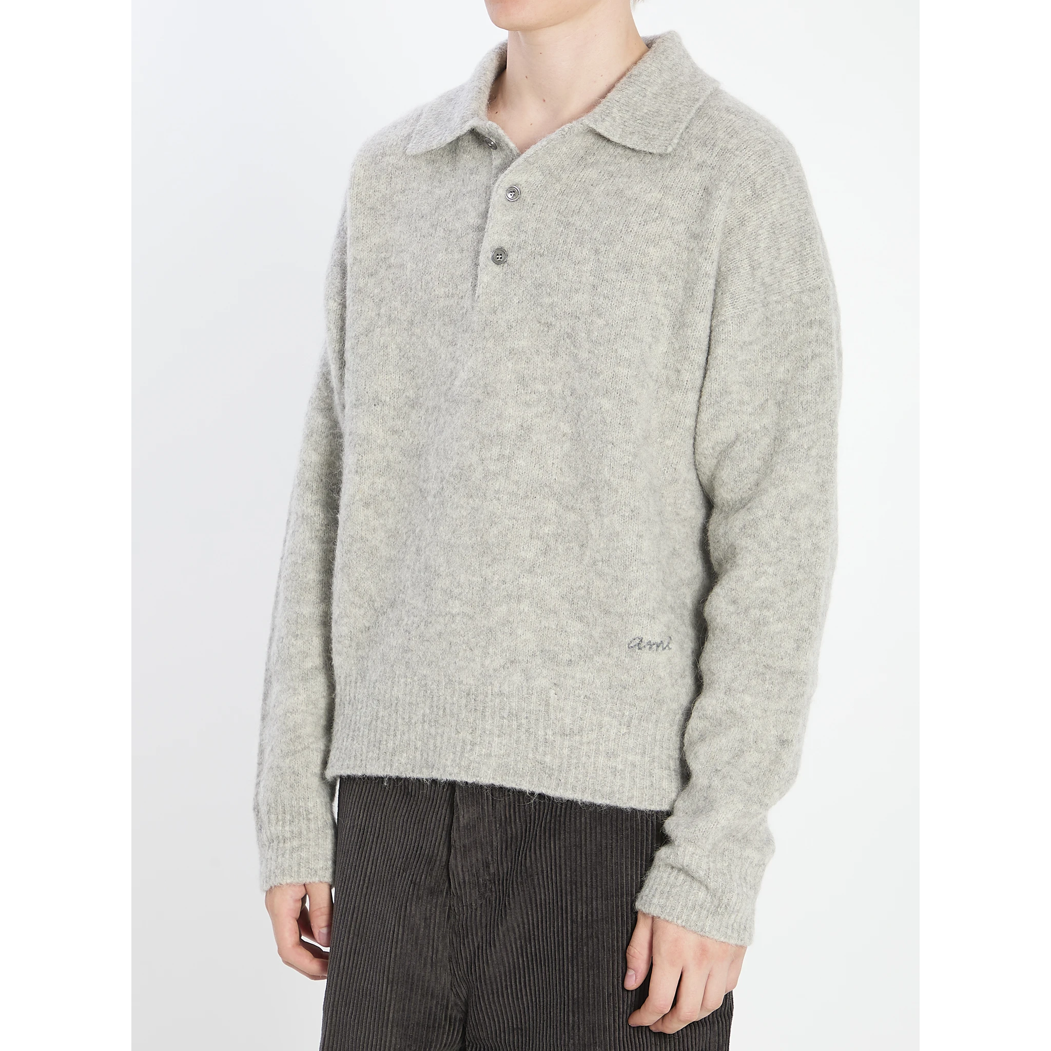 Polo in alpaca and wool