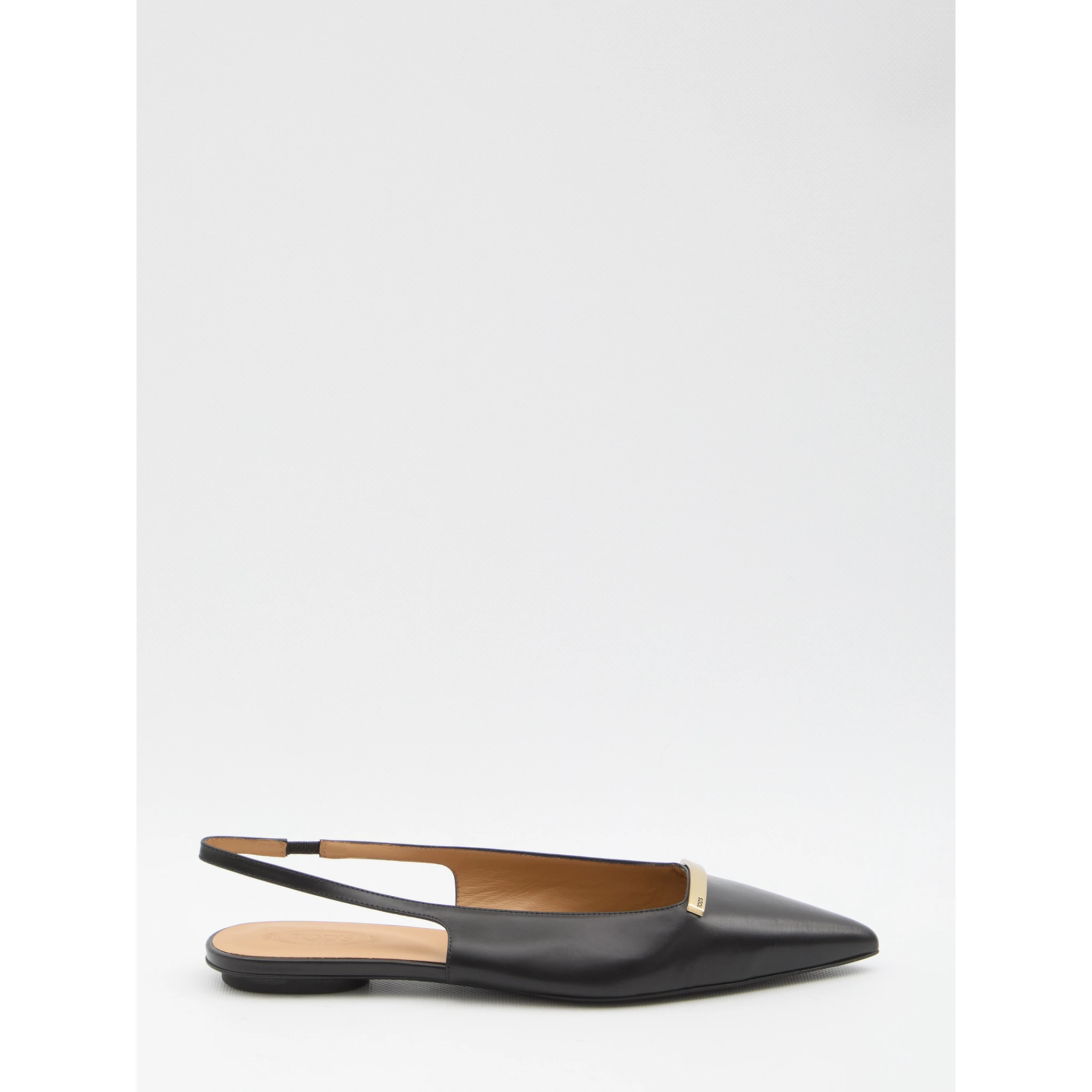 Leather slingback ballerinas