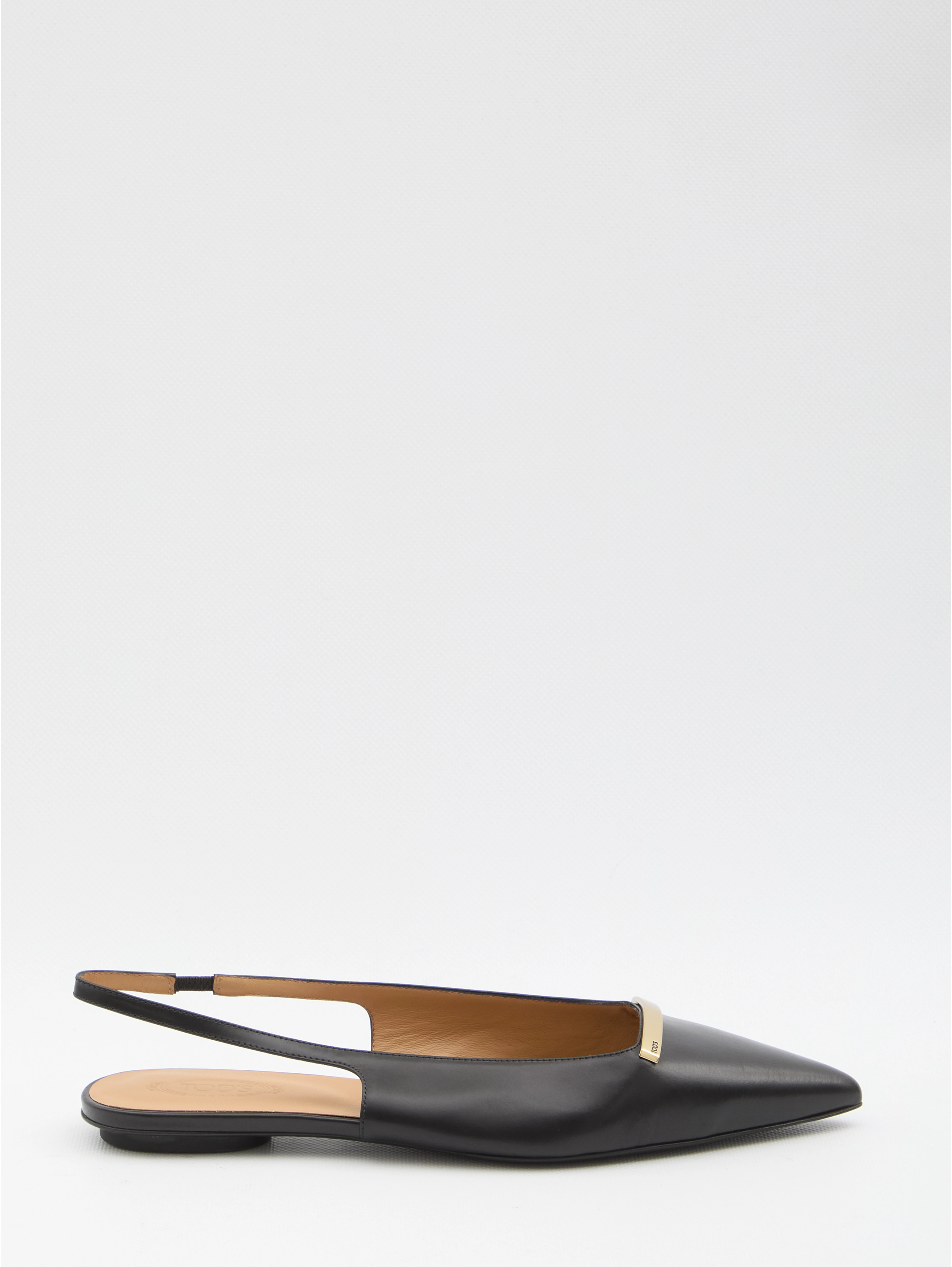 Leather slingback ballerinas